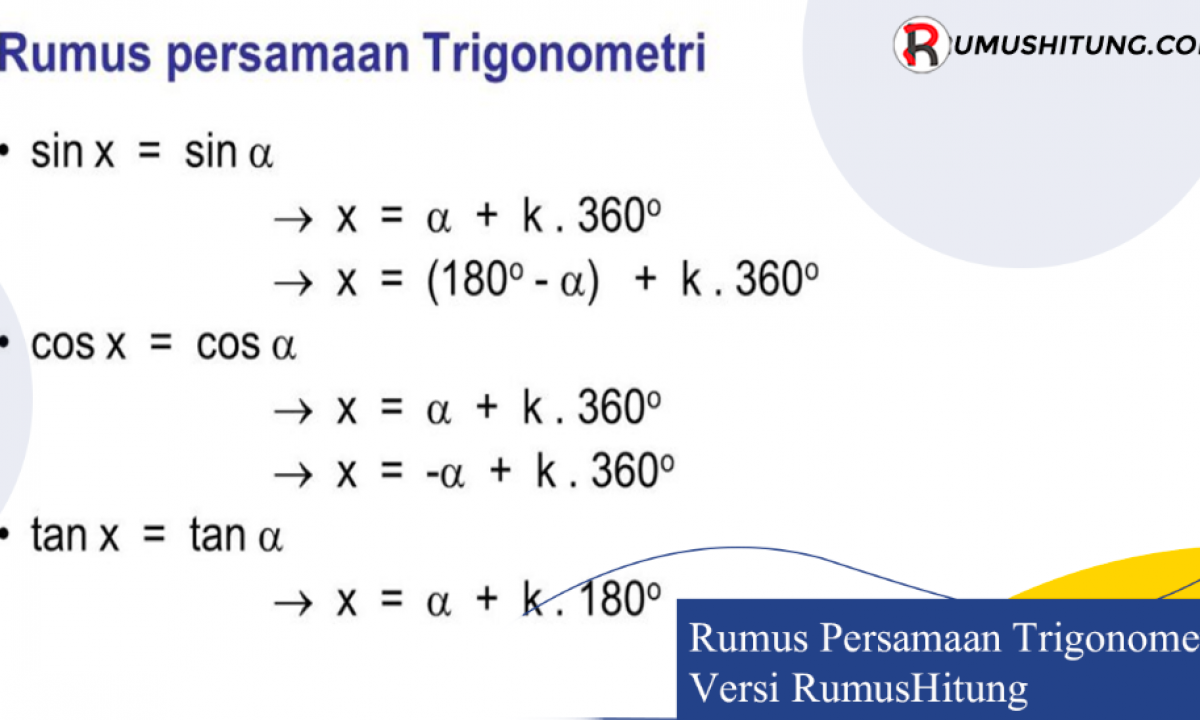 Rumus Persamaan Trigonometri Versi RumusHitung - RumusHitung.Com